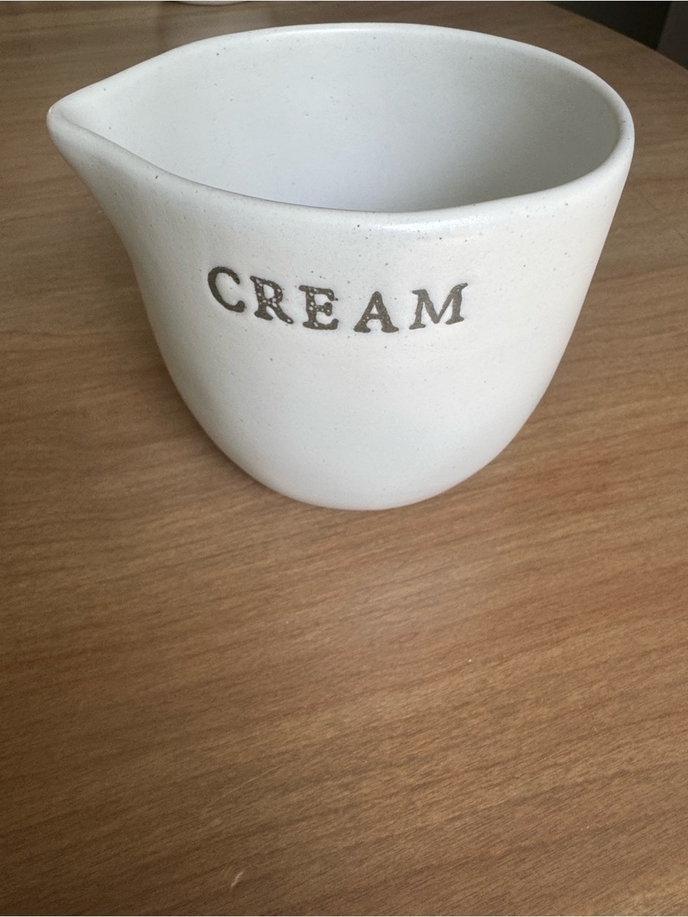 Hearth & Hand White Ceramic Cream Server with 'CREAM' Lettering